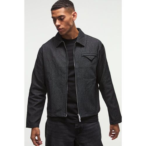 Veste oversize en jean texturée - S - Boohooman - Modalova