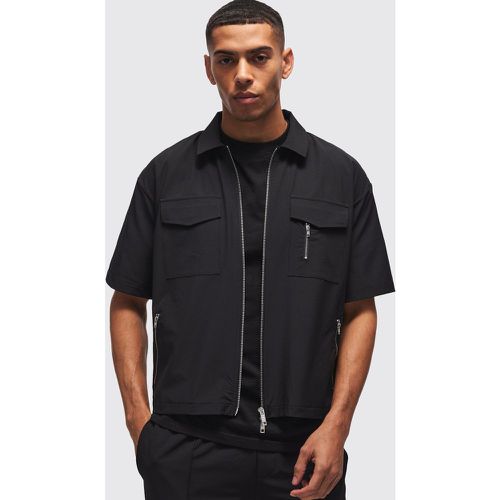 Chemise oversize zippée technique - S - Boohooman - Modalova