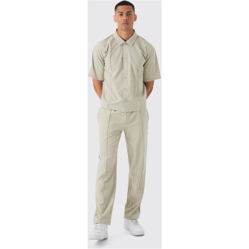 Ensemble oversize technique avec chemise stretch et pantalon droit - S - Boohooman - Modalova