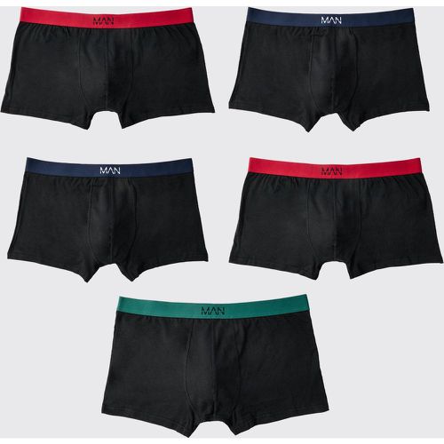 Grande taille - Lot de 5 boxers classiques à bande contrastante - XXXL - Boohooman - Modalova