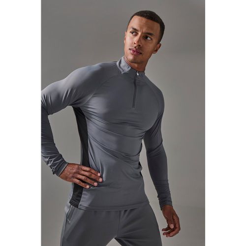 Top de sport à col zippé - MAN Active homme - S - Boohooman - Modalova