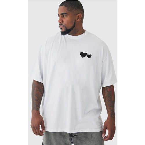 Grande taille - T-shirt oversize à broderie cœur - XXXXXL - Boohooman - Modalova