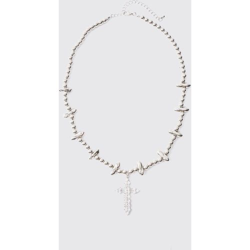 Collier à pendentif é croix strassée - ONE SIZE - Boohooman - Modalova