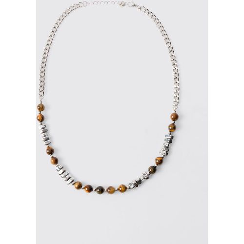 Beaded Metal Chain Necklace - ONE SIZE - Boohooman - Modalova