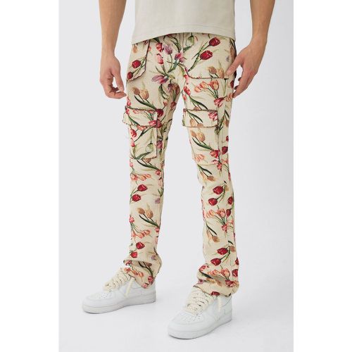 Pantalon flare à taille fixe et motif tapisserie - 28 - Boohooman - Modalova