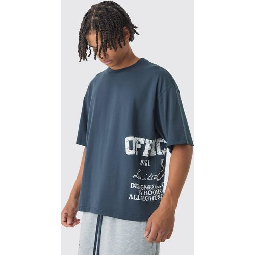 T-shirt oversize épais imprimé - S - Boohooman - Modalova