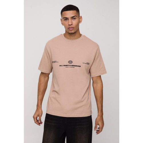 T-shirt à empiècement contrastant et imprimé 3D - L - Boohooman - Modalova