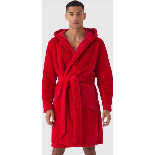 Dressing gown de chambre épaisse en polaire à capuche - S - Boohooman - Modalova