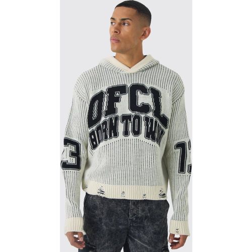 Sweat à capuche oversize universitaire - L - Boohooman - Modalova