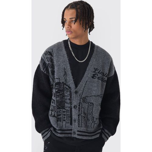 Cardigan oversize à motif jacquard - S - Boohooman - Modalova