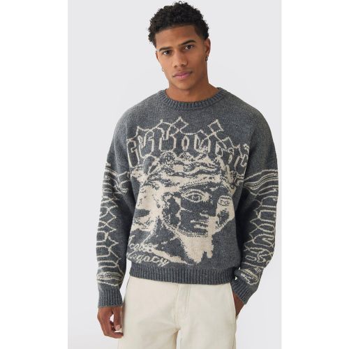 Pull oversize en maille brossée - L - Boohooman - Modalova