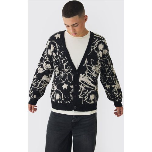 Cardigan oversize en maille brossée - S - Boohooman - Modalova