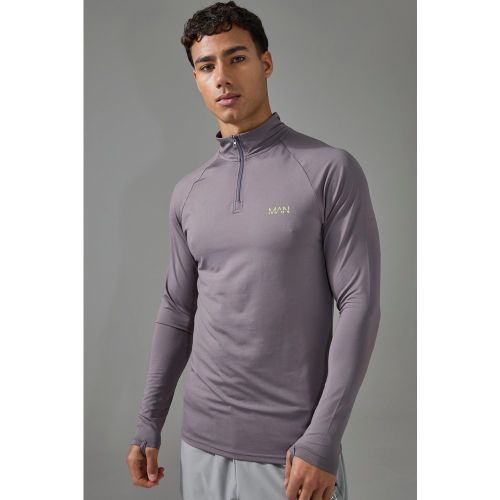 Logo moulant à col zippé - MAN Active homme - XL - Boohooman - Modalova