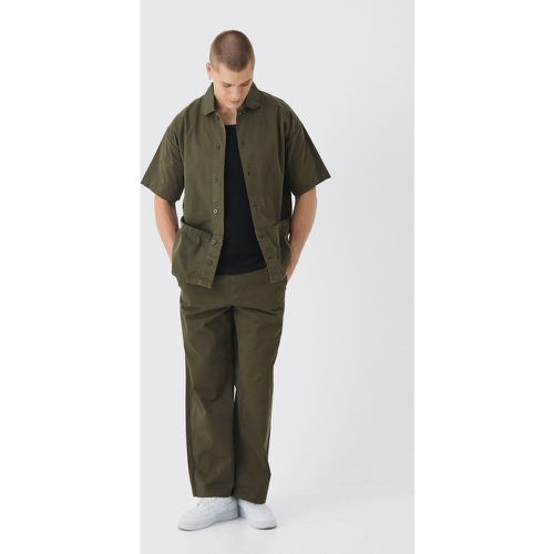 Ensemble oversize en twill avec chemise et pantalon - S - Boohooman - Modalova