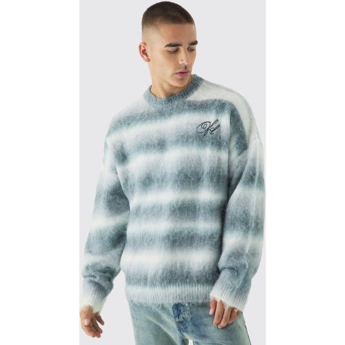 Pull oversize en maille brossée à broderie - L - Boohooman - Modalova