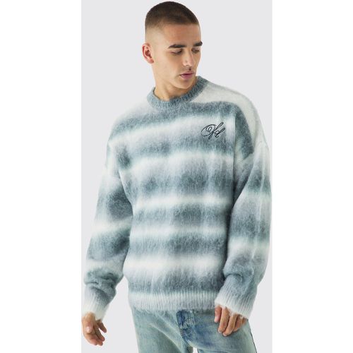 Pull oversize en maille brossée à broderie - S - Boohooman - Modalova