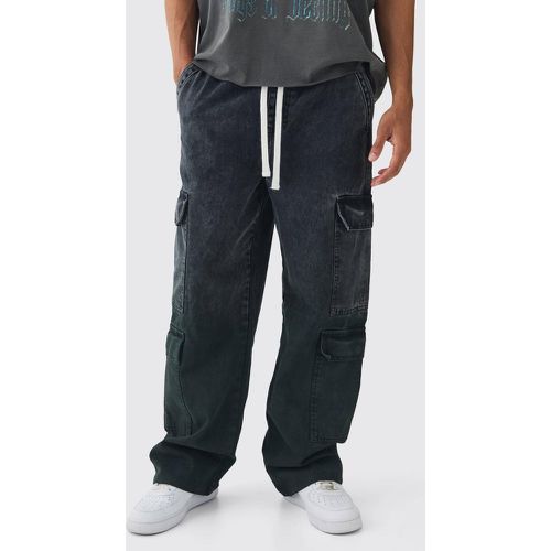 Jean cargo large à taille élastiquée homme - 28R - Boohooman - Modalova