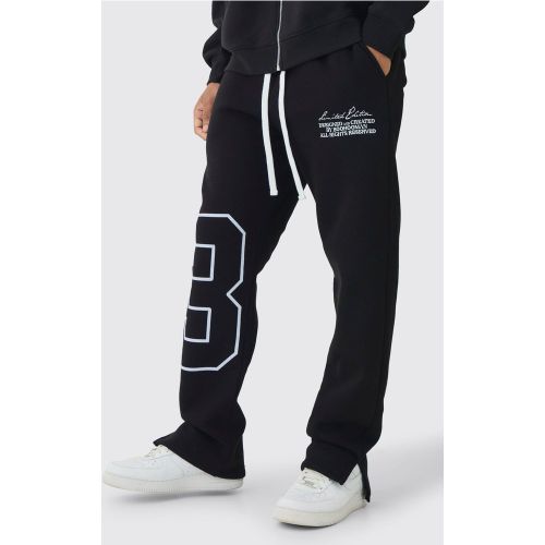Jogging universitaire à fentes - S - Boohooman - Modalova