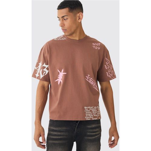 T-shirt oversize à imprimé dessin - S - Boohooman - Modalova