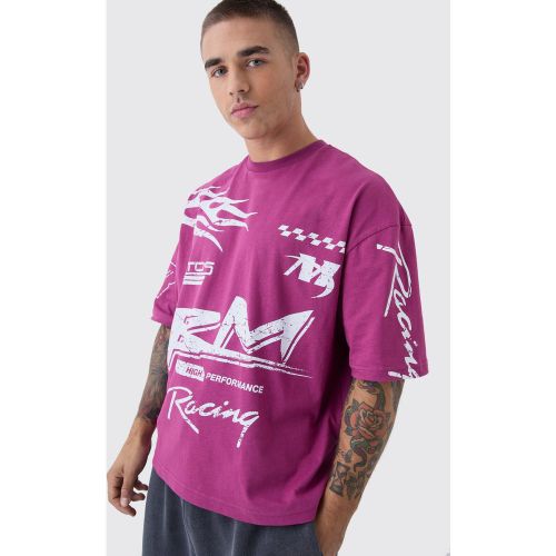 T-shirt oversize imprimé moto - S - Boohooman - Modalova