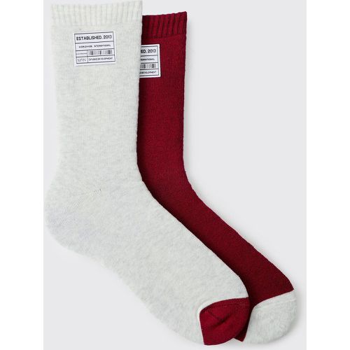 Lot de 2 paires de chaussettes confort - ONE SIZE - Boohooman - Modalova