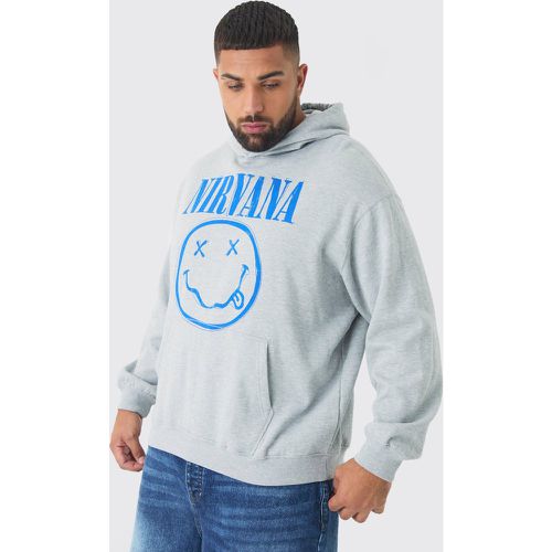 Grande taille - Sweat à capuche oversize à imprimé Nirvana homme - XXXL - Boohooman - Modalova