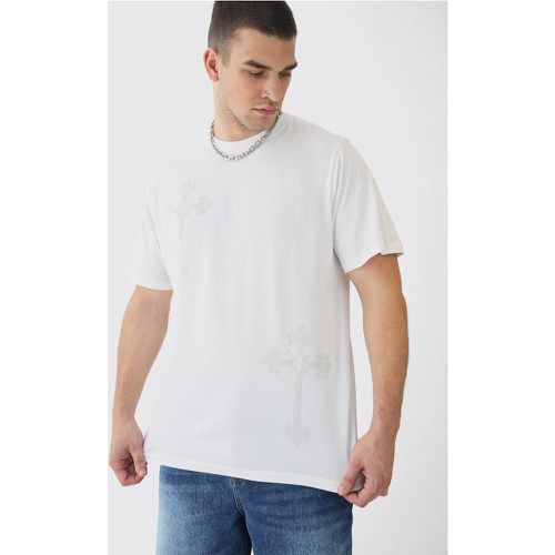 Tall - T-shirt oversize à imprimé croix - S - Boohooman - Modalova