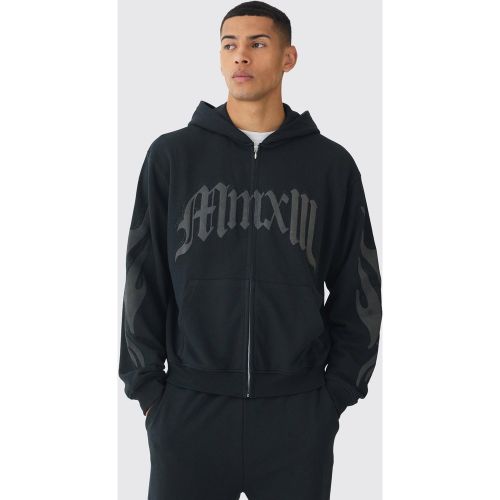 Sweat à capuche oversize zippé à strass - L - Boohooman - Modalova