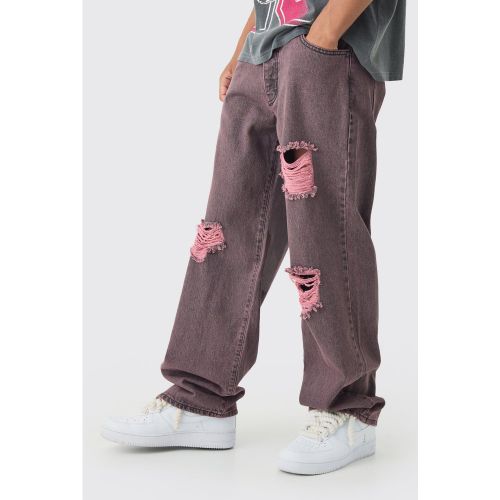 Jean large déchiré à imprimé - 30R - Boohooman - Modalova