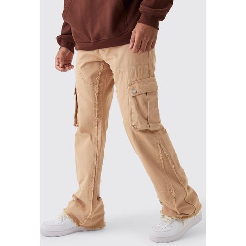 Jean flare cargo charpentier large écru homme - 28R - Boohooman - Modalova