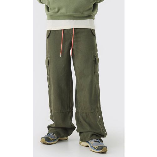 Pantalon cargo baggy à boutons pression - S - Boohooman - Modalova