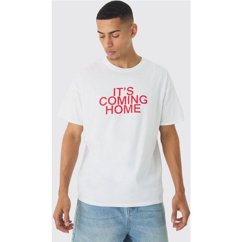 Oversized It's Coming Home England Print T-Shirt - L - Boohooman - Modalova