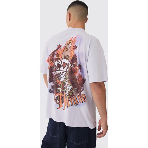 Oversized Large Scale Tattoo Back Graphic T-Shirt - M - Boohooman - Modalova