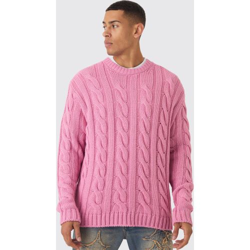 Pull oversize en maille torsadée - S - Boohooman - Modalova