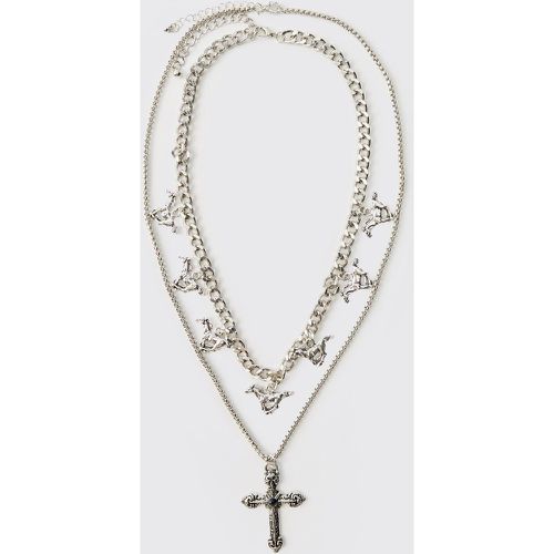 Collier À Chaînes Superposées Et Breloques - One Size - boohoo - Modalova