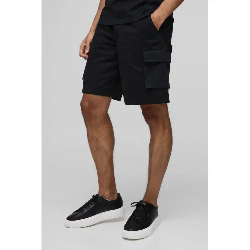 Short cargo baggy taille fixe - 28 - Boohooman - Modalova