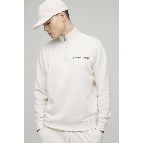 Sweat oversize zippé à col cheminée - S - Boohooman - Modalova
