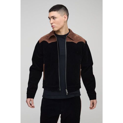 Veste Harrington en jean - S - Boohooman - Modalova
