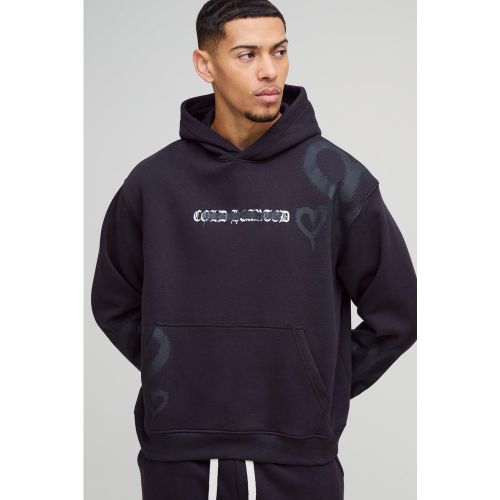 Sweat à capuche oversize à imprimé cœur - S - Boohooman - Modalova