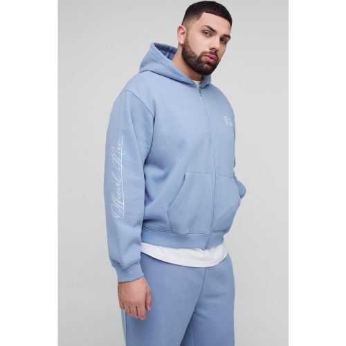 Grande taille - Sweat à capuche oversize zippé - Official MAN - XXXL - Boohooman - Modalova