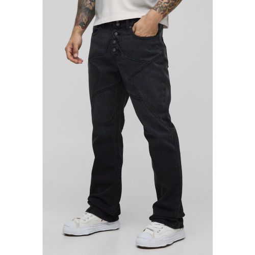 Jean flare slim à coutures apparentes - 28R - Boohooman - Modalova