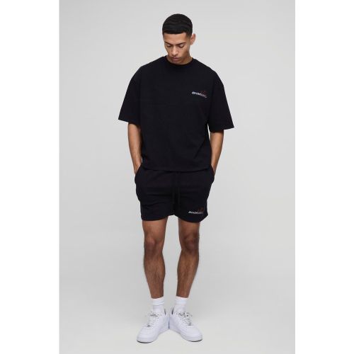 Ensemble oversize délavé à imprimé moto - S - Boohooman - Modalova