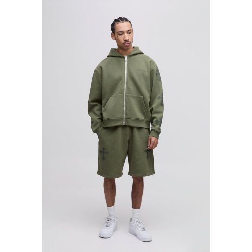 Survêtement oversize à imprimé croisé - Limited Edition - S - Boohooman - Modalova