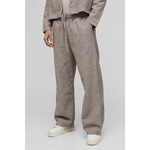 Pantalon large à chevrons et taille élastiquée - S - Boohooman - Modalova