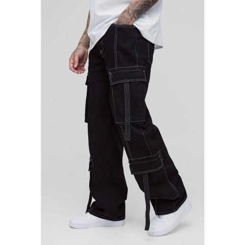 Tall - Jean cargo large à coutures contrastantes homme - 32 - Boohooman - Modalova