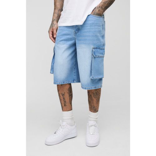 Tall - Jogging cargo large en jean - 30 - Boohooman - Modalova