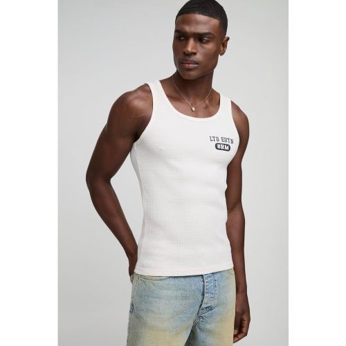 Débardeur moulant imprimé en tissu gaufré - S - Boohooman - Modalova