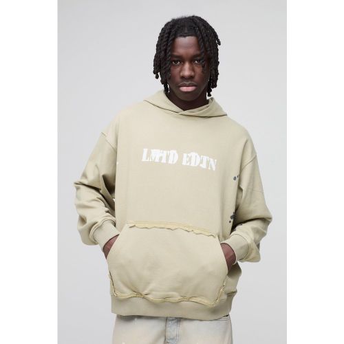 Sweat à capuche oversize en jersey à imprimé taches de peinture - S - Boohooman - Modalova