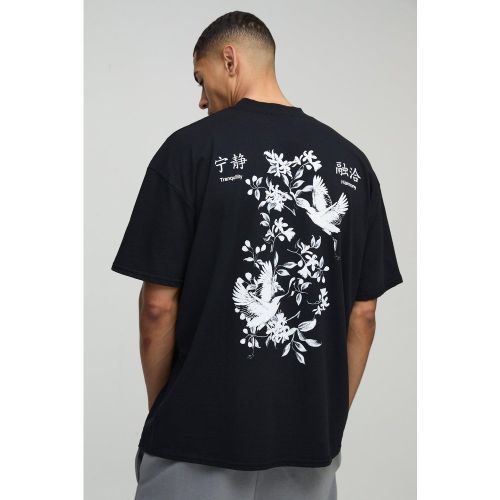T-shirt oversize fleuri à col montant - S - Boohooman - Modalova