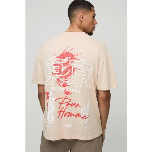 T-shirt oversize imprimé dragon - S - Boohooman - Modalova